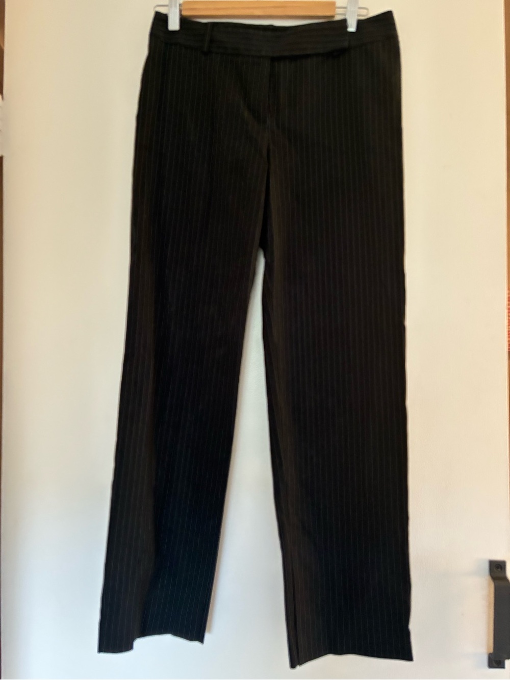 City DKNY vintage y2k 8P Black Pinstripe Dress Pants Pleated Straight Leg